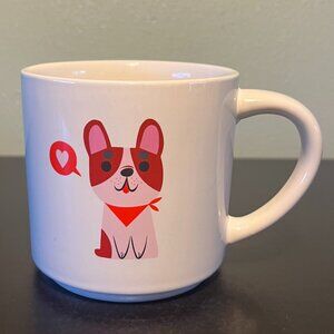 THRESHOLD French Bulldog / Pug Dog LOVE Pink Heart Stoneware Mug ~ Dog Lover